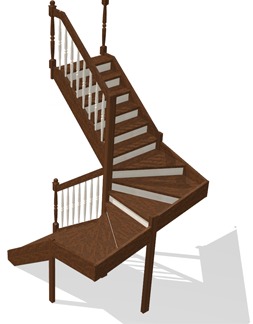 Г-образные лестницы с площадками
